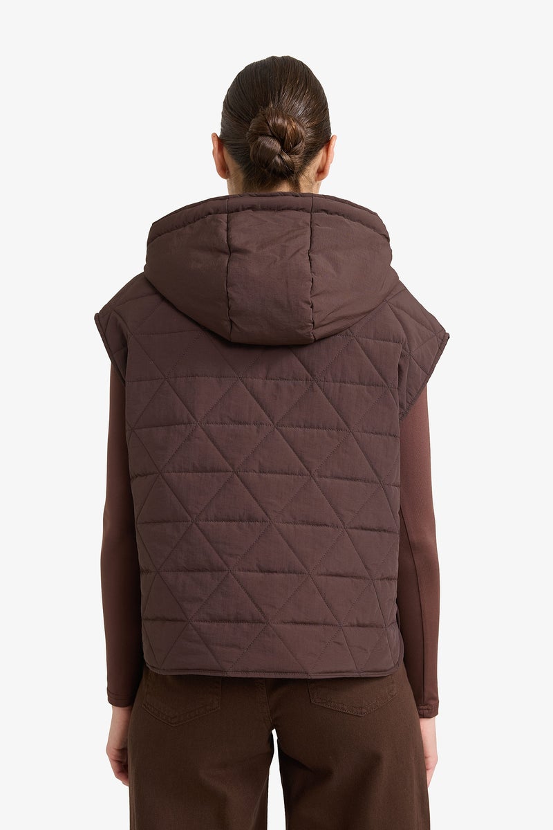 DeFacto Brown Woman Relax Fit Crinkle Fabric Vest Casual - Image 5